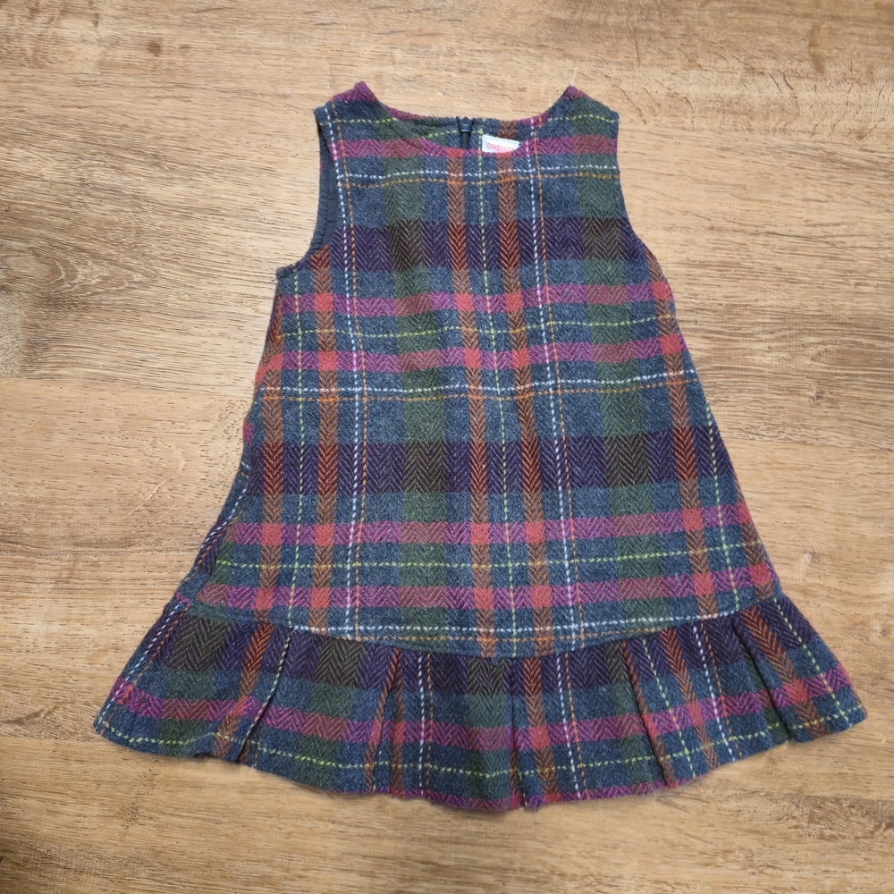 Gymboree Colorful Plaid Sleeveless Dress Wool Blend 2007